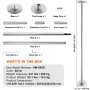 VEVOR Professional Dancing Pole, Spinning Static Dancing Pole Kit, Portable Removable Pole, 45mm Heavy-Duty Stainless Steel Pole
