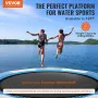 VEVOR Inflatable Water Bouncer, 13ft Recreational Water Trampoline, Portable Bounce Swim Platform with 3-Step Ladder & Electric 