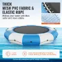 Inflatable Water Bouncer, 13ft Recreational Water Trampoline, Portable Bounce Swim Platform with 3-Step Ladder & Electric Air Pu