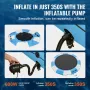 Inflatable Water Bouncer, 15ft Recreational Water Trampoline, Portable Bounce Swim Platform with 3-Step Ladder & Electric Air Pu