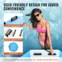 Inflatable Water Bouncer, 15ft Recreational Water Trampoline, Portable Bounce Swim Platform with 3-Step Ladder & Electric Air Pu