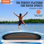 VEVOR Inflatable Water Bouncer, 10ft Recreational Water Trampoline, Portable Bounce Swim Platform with 3-Step Ladder & Electric 