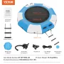 Inflatable Water Bouncer, 10ft Recreational Water Trampoline, Portable Bounce Swim Platform with 3-Step Ladder & Electric Air Pu
