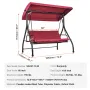 3-Seat Patio Swing Chair, Converting Canopy Swing, Outdoor Patio Porch with Adjustable Canopy, Removable Thick Cushion and Alloy