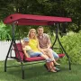 VEVOR 3-Seat Patio Swing Chair, Converting Canopy Swing, Outdoor Patio Porch with Adjustable Canopy, Removable Thick Cushion and