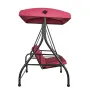 3-Seat Patio Swing Chair, Converting Canopy Swing, Outdoor Patio Porch with Adjustable Canopy, Removable Thick Cushion and Alloy