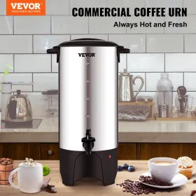 Commercial Coffee Urn 50 Cup Stainless Steel Coffee Dispenser Fast Brew