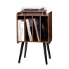 Record Player Stand 2-Tier Wood Vinyl Record Stand op til 100 albums Brown