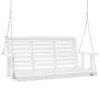 Wooden Porch Swing 4.5 ft, Patio bench swing for Courtyard & Garden, Upgraded 880 lbs Strong Load Capacity, Heavy Duty Swing Cha
