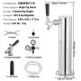 VEVOR Kegerator Tower Kit, Single Tap Beer Conversion Kit, Rustfrit stål Tønde Øl Tower Dispenser med Dual Gauge W21.8 Regula