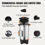 Commercial Coffee Urn, 50 Cups Stainless Steel Large Coffee Dispenser, 1000W 220V Electric Coffee Maker Urn For Quick Brewing, H