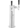 Kegerator Tower Kit, Dual Taps Beer Conversion Kit, Stainless Steel Keg Beer Tower Dispenser with Dual Gauge W21.8 Regulator & S