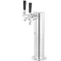 VEVOR Kegerator Tower Kit, Dual Taps Beer Conversion Kit, Rustfrit stål Keg Beer Tower Dispenser med Dual Gauge W21.8 Regulat