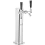 VEVOR Kegerator Tower Kit, Dual Taps Beer Conversion Kit, Stainless Steel Keg Beer Tower Dispenser with Dual Gauge W21.8 Regulat