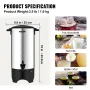Commercial Coffee Urn, 50 Cups Stainless Steel Large Coffee Dispenser, 1000W 220V Electric Coffee Maker Urn For Quick Brewing, H