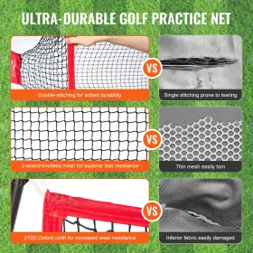 VEVOR Golf Practice Hitting Net, Huge 10.8x7ft Golf Net, Personal Driving Range for Indoor Outdoor Use, Portable Home Golf Aid N