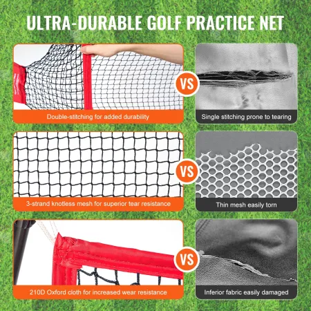 VEVOR Golf Practice Hitting Net, Huge 10.8x7ft Golf Net, Personal Driving Range for Indoor Outdoor Use, Portable Home Golf Aid N