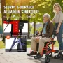 2 i 1 Rollator Rollator & Transportstol til seniorer, Folding