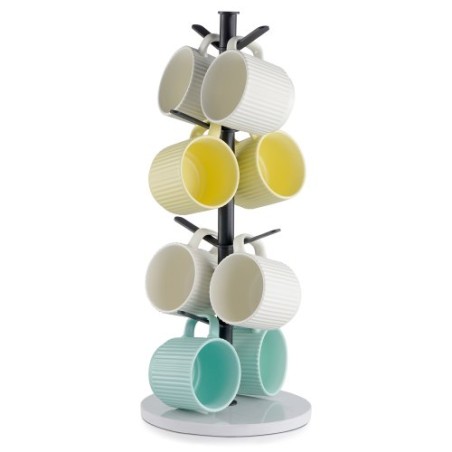 Mug Holder Tree with Marble Base 8 Hooks Cup Tree Rack for Counter Kitchen