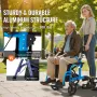 VEVOR 2 i 1 Rollator Rollator & Transportstol til seniorer, Folding Rolling Walker Kørestol Combo & Fodstøtter, Letvægts Alu
