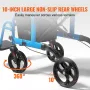 2 i 1 Rollator Rollator & Transportstol til seniorer, Folding
