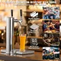VEVOR Kegerator Tower Kit, Dual Taps Beer Conversion Kit, Rustfrit stål Keg Beer Tower Dispenser med Dual Gauge W21.8 Regulat