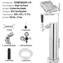 VEVOR Kegerator Tower Kit, Single Tap Beer Conversion Kit, Rustfrit stål Tønde Øl Tower Dispenser med Dual Gauge W21.8 Regula