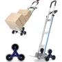 Stair Climbing Cart, 249.5 kg Load Capacity, Aluminum Hand Truck Dolly with Dual Handles, Integrated Frame & Nonslip Rubber Whee