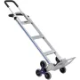 Stair Climbing Cart, 249.5 kg Load Capacity, Aluminum Hand Truck Dolly with Dual Handles, Integrated Frame & Nonslip Rubber Whee
