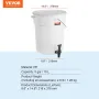 VEVOR Beverage Dispenser, 5 Gallon Drink Dispensers for Parties, Plastic Juice Dispenser with Spigot and Lid, Iced Tea Lemonade 