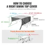 4 Bow Bimini Top Boat Cover, Aftagelige Mesh Sidewalls, 600D