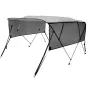 4 Bow Bimini Top Boat Cover, Detachable Mesh Sidewalls, 600D Polyester Canopy with 1" Aluminum Alloy Frame, Includes Storage Boo