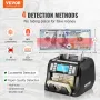 VEVOR Money Counter Machine, Bill Counter with UV, MG, IR and DD Counterfeit Detection, USD & EUR Cash Counting Machine with Add