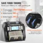 VEVOR Money Counter Machine, Bill Counter with UV, MG, IR and DD Counterfeit Detection, USD & EUR Cash Counting Machine with Add