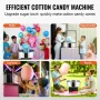 VEVOR Electric Cotton Candy Machine, 1000W Candy Floss Maker, Commercial Cotton Candy Machine with Stainless Steel Bowl, and Sug