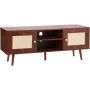 Rattan TV Stand, Boho TV Cabinet for 55 inch TV, Mid Century Modern TV Stand, Rattan TV Console with Adjustable Shelfs for Livin