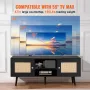 Rattan TV Stand, Boho TV Cabinet til 55 tommer TV, Mid Century