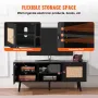 Rattan TV Stand, Boho TV Cabinet til 55 tommer TV, Mid Century