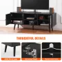 Rattan TV Stand, Boho TV Cabinet til 55 tommer TV, Mid Century