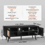 Rattan TV Stand, Boho TV Cabinet til 55 tommer TV, Mid Century