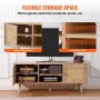 Rattan TV Stand, Boho TV Cabinet til 55 tommer TV, Mid Century
