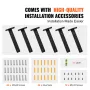 Shelf Bracket, 8”L x 4”W x 1.6”H 6 Pcs, Heavy Duty Floating Shelf Brackets, Brackets for Shelves, 5mm Thick Matte Black L Shelf 