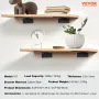Shelf Bracket, 8”L x 4”W x 1.6”H 6 Pcs, Heavy Duty Floating Shelf Brackets, Brackets for Shelves, 5mm Thick Matte Black L Shelf 