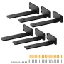 VEVOR Shelf Bracket, 8”L x 4”W x 1.6”H 6 Pcs, Heavy Duty Floating Shelf Brackets, Brackets for Shelves, 5mm Thick Matte Black L 