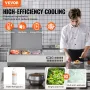Refrigerated Condiment Prep Station, 140 W Countertop Refrigerated Condiment Station, with 1 1/3 Pan & 4 1/6 Pans, 304 Stainless