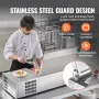 Refrigerated Condiment Prep Station, 140 W Countertop Refrigerated Condiment Station, with 1 1/3 Pan & 4 1/6 Pans, 304 Stainless