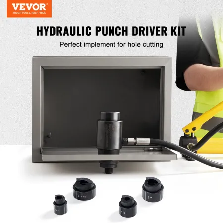 Hydraulisk knockout punch kit, 4 stykker 1/2 ", 3/4", 1 "