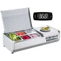 Refrigerated Condiment Prep Station, 140 W Countertop Refrigerated Condiment Station, with 1 1/3 Pan & 4 1/6 Pans, 304 Stainless