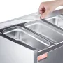VEVOR Refrigerated Condiment Prep Station, 140 W Countertop Refrigerated Condiment Station, with 1 1/3 Pan & 4 1/6 Pans, 304 Sta