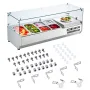VEVOR Refrigerated Condiment Prep Station, 140 W Countertop Refrigerated Condiment Station, with 2 1/3 Pans & 4 1/6 Pans, 304 St